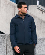 Animal Sunrise Mens Light Packable Travel Jacket - Navy