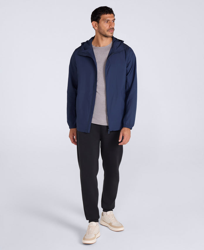 Animal Sunrise Mens Light Packable Travel Jacket - Navy