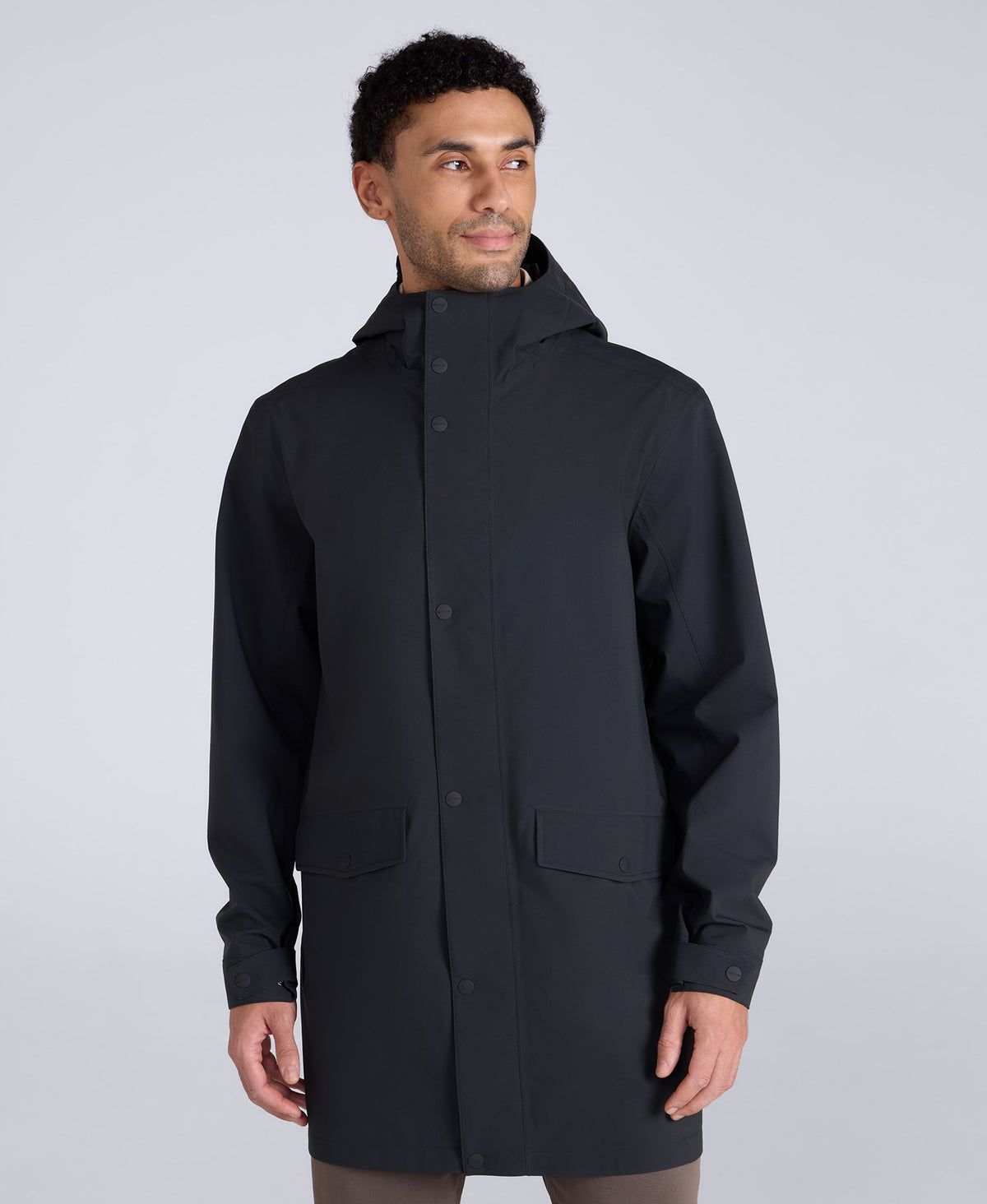 Hyde Mens Long Waterproof Jacket - Black