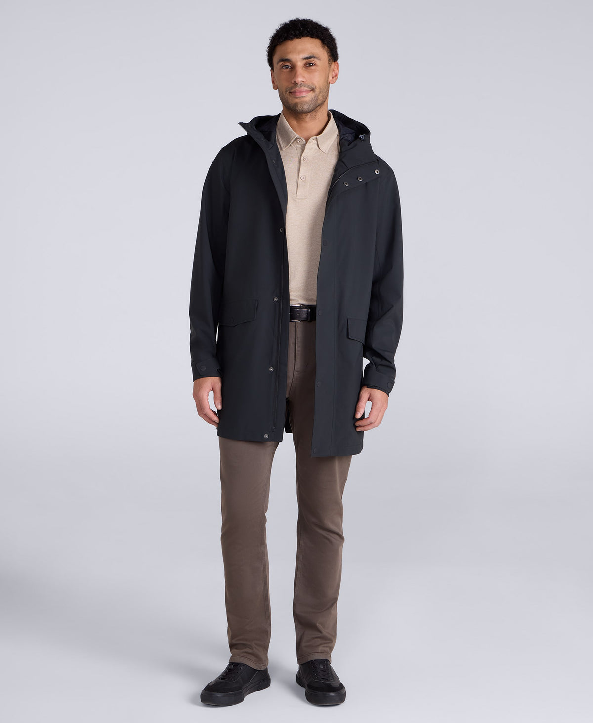 Hyde Mens Long Waterproof Jacket - Black