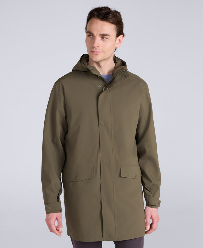 Hyde Mens Long Waterproof Jacket - Khaki