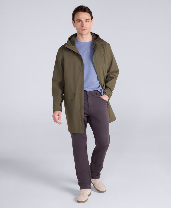 Hyde Mens Long Waterproof Jacket - Khaki