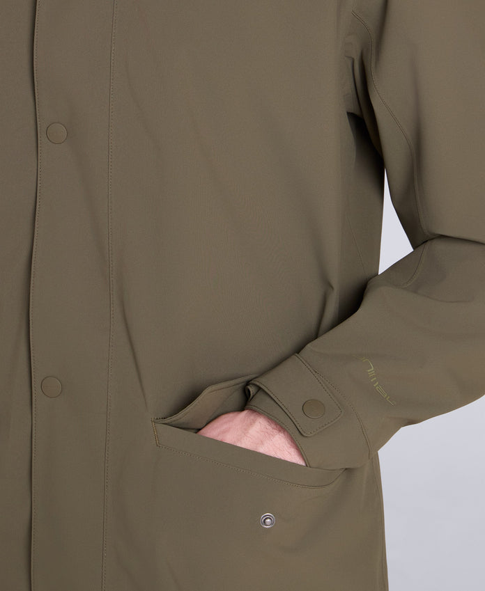 Hyde Mens Long Waterproof Jacket - Khaki