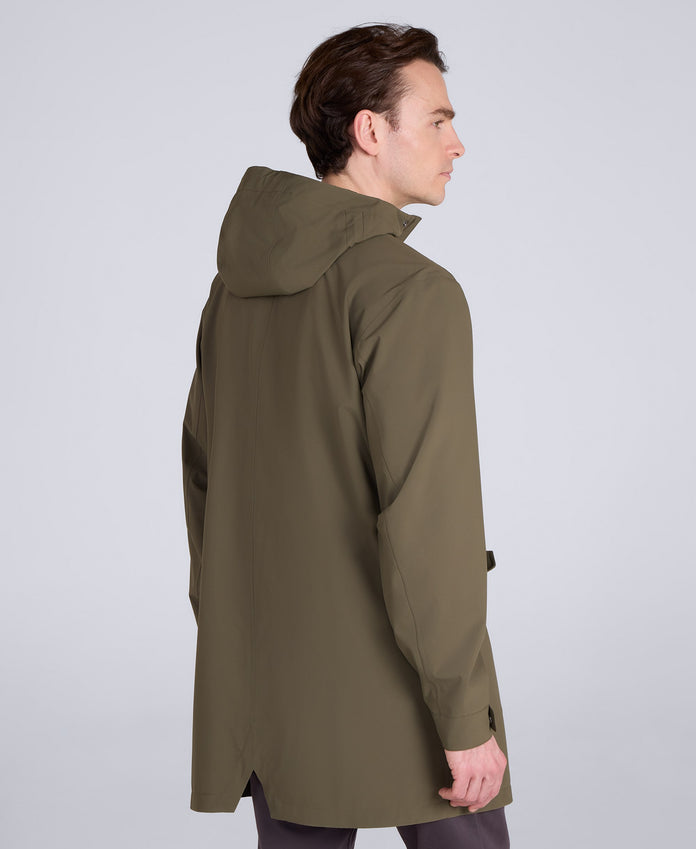 Hyde Mens Long Waterproof Jacket - Khaki