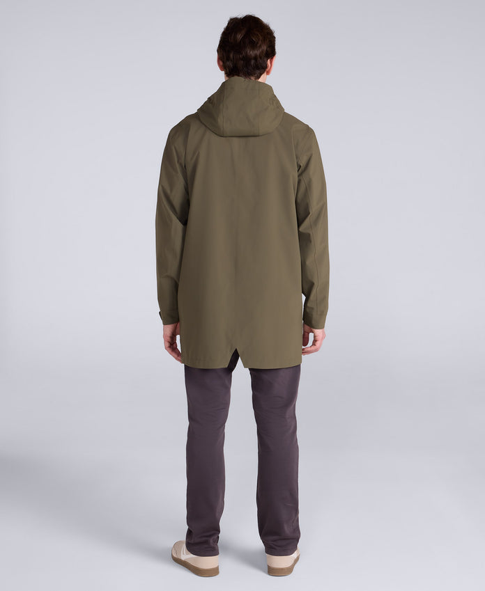 Hyde Mens Long Waterproof Jacket - Khaki