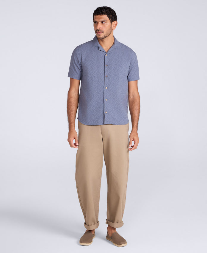 Fiji Mens Textured Shirt - Blue