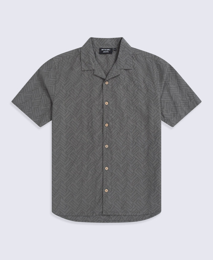 Fiji Mens Textured Shirt - Green