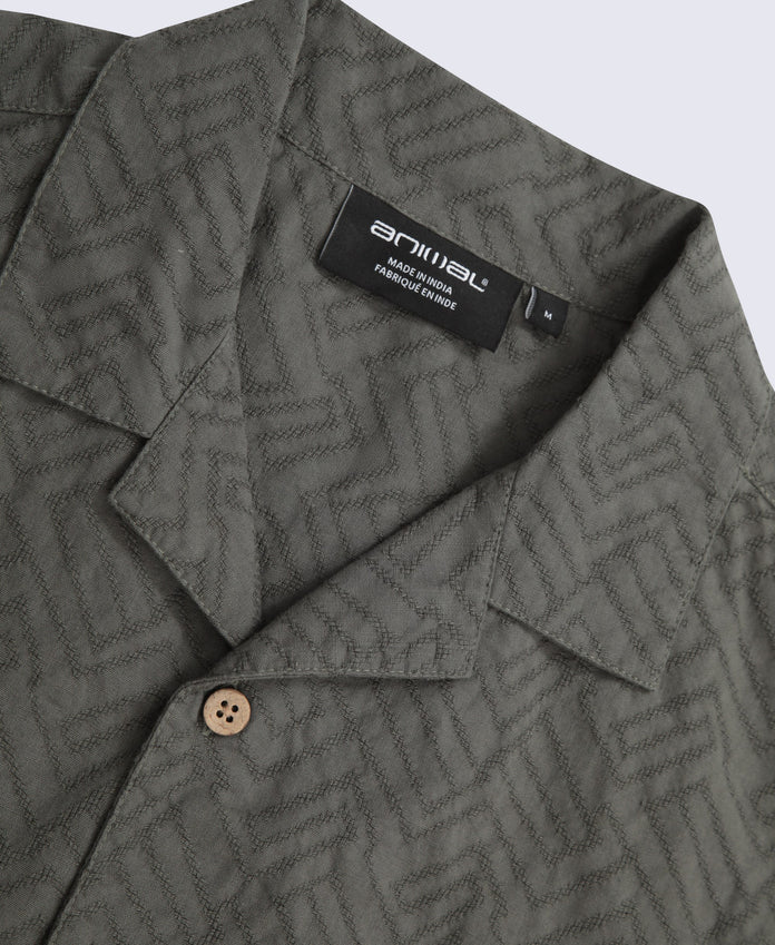 Fiji Mens Textured Shirt - Green