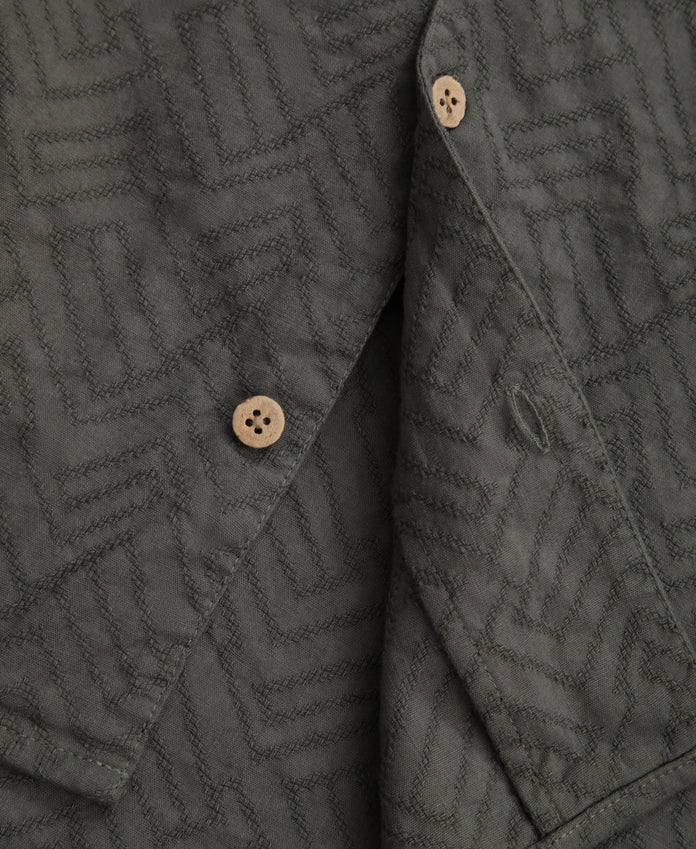 Fiji Mens Textured Shirt - Green