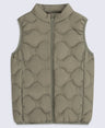 Kids Quilted Padded Gilet - Khaki