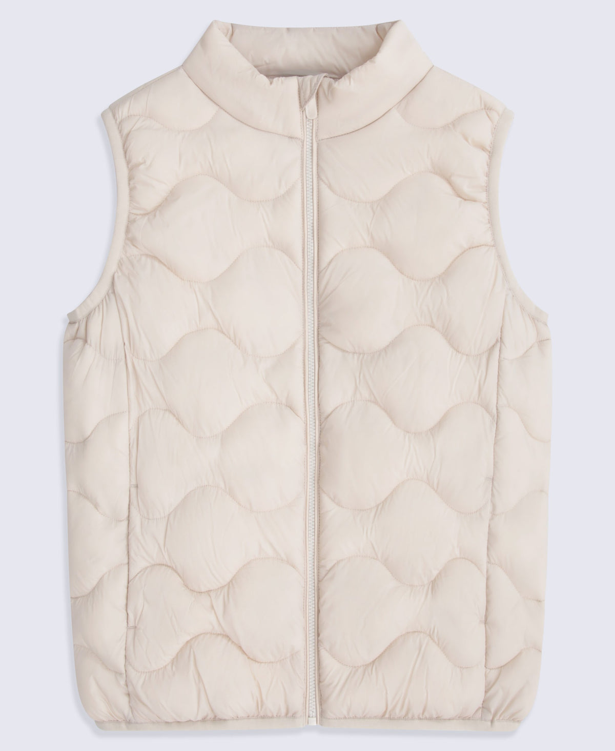 Kids Quilted Padded Gilet - Light Beige