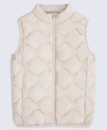 Kids Quilted Padded Gilet - Light Beige