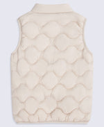 Kids Quilted Padded Gilet - Light Beige