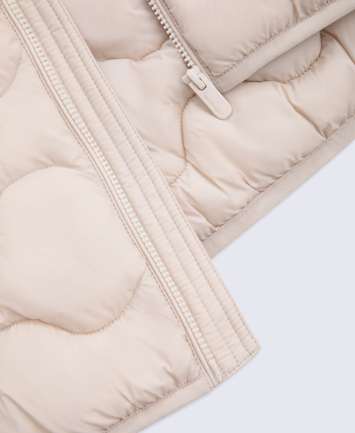 Kids Quilted Padded Gilet - Light Beige