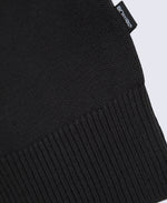 Mens Ribbed Quarter Zip Jumper - Black