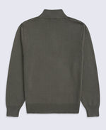 Mens Ribbed Quarter Zip Jumper - Khaki