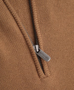 Mens Ribbed Quarter Zip Jumper - Mustard