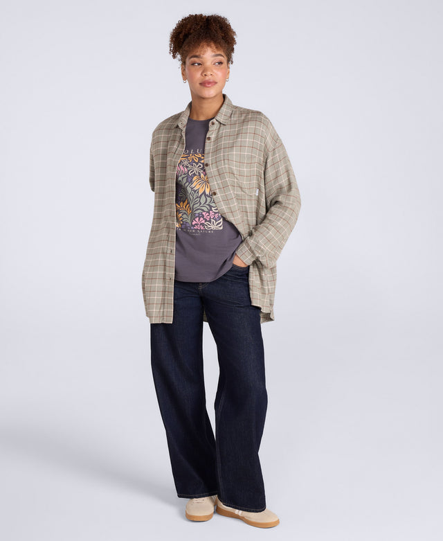 Maisie Womens Supersoft Relaxed Shirt - Khaki