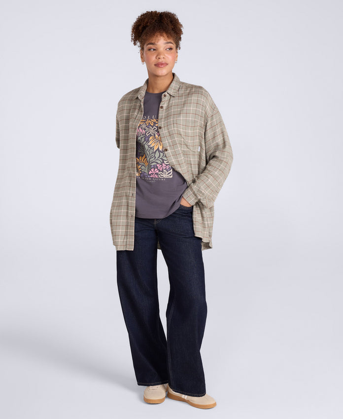 Maisie Womens Supersoft Relaxed Shirt - Khaki