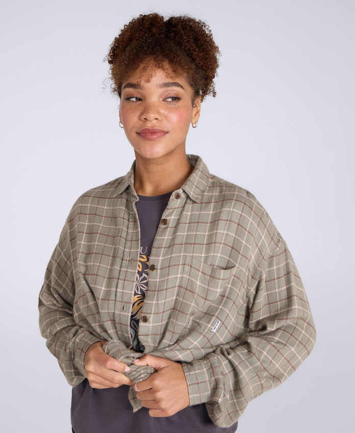 Maisie Womens Supersoft Relaxed Shirt - Khaki