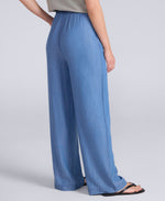 Tencel Chambray Womens Trousers - Light Blue