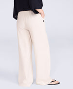 Linen Blend Womens Trousers - Light Beige