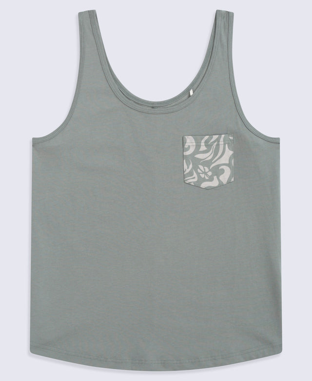 Brooke Womens Printed Loose Tank - Khaki