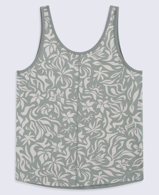 Brooke Womens Printed Loose Tank - Khaki