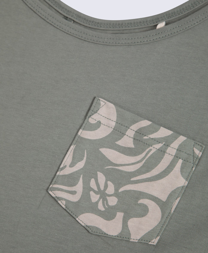 Brooke Womens Printed Loose Tank - Khaki