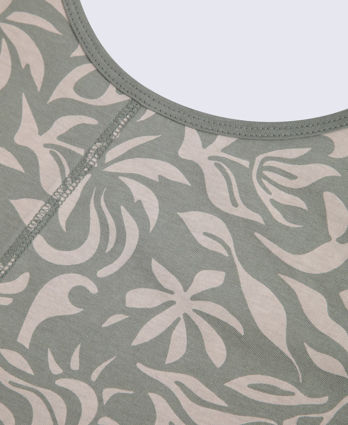 Brooke Womens Printed Loose Tank - Khaki