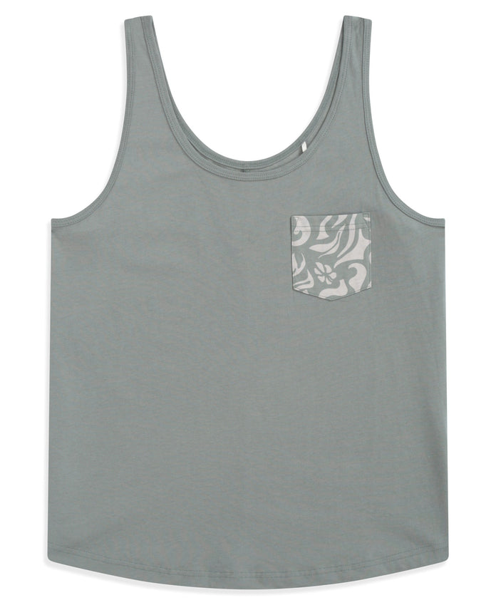 Brooke Womens Printed Loose Tank - Khaki
