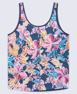 Brooke Womens Printed Loose Tank - Navy