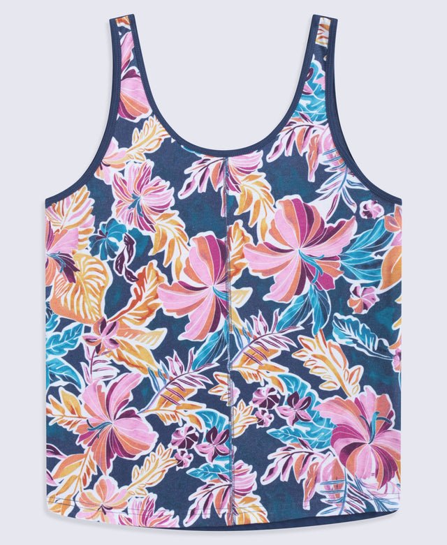 Brooke Womens Printed Loose Tank - Navy