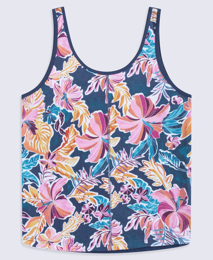 Brooke Womens Printed Loose Tank - Navy