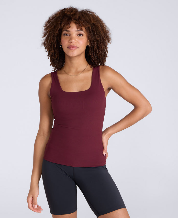 Womens Active Rib Vest - Burgundy