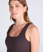 Wander Rib Womens Active Vest - Dark Brown