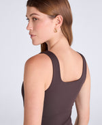 Wander Rib Womens Active Vest - Dark Brown