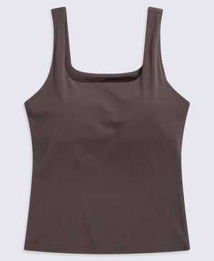 Wander Rib Womens Active Vest - Dark Brown