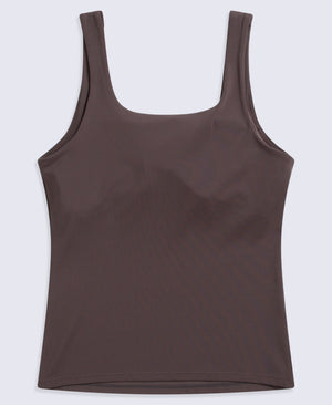 Wander Rib Womens Active Vest - Dark Brown