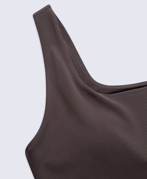 Wander Rib Womens Active Vest - Dark Brown