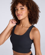 Laurel Womens Active Rib Bra Vest - Black