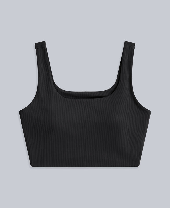 Laurel Womens Active Rib Bra Vest - Black
