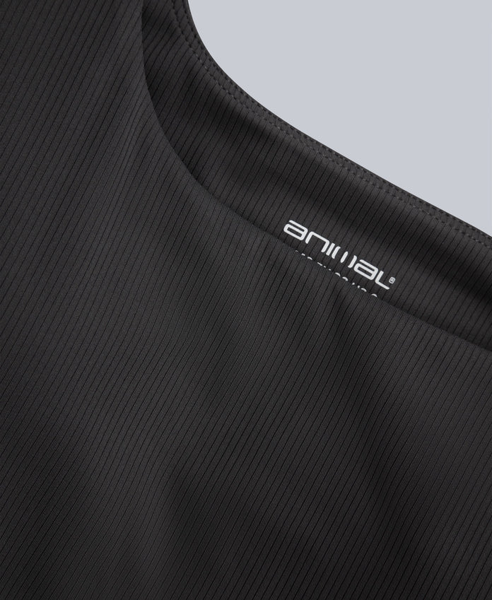 Laurel Womens Active Rib Bra Vest - Black