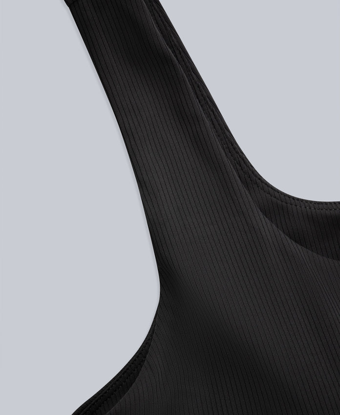 Laurel Womens Active Rib Bra Vest - Black