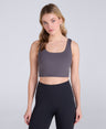 Wander Rib Womens Active Bra - Charcoal