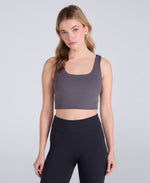 Laurel Womens Active Rib Bra Vest - Charcoal
