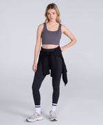 Laurel Womens Active Rib Bra Vest - Charcoal