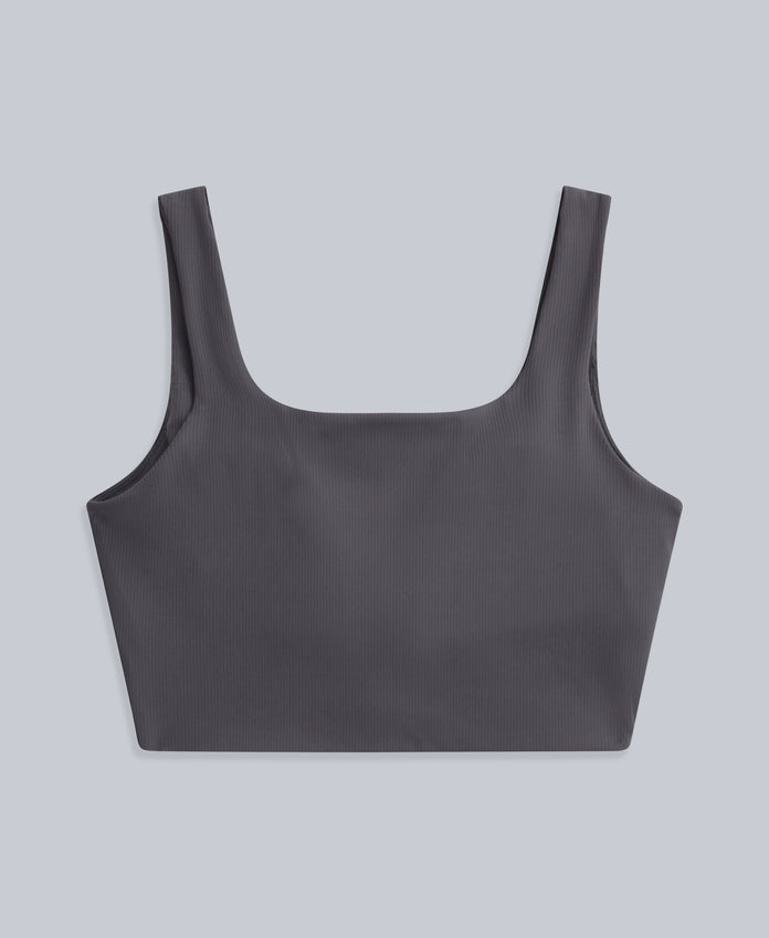 Laurel Womens Active Rib Bra Vest - Charcoal