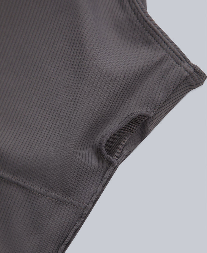 Laurel Womens Active Rib Bra Vest - Charcoal