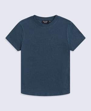 Miley Womens Linen Blend T-Shirt - Navy